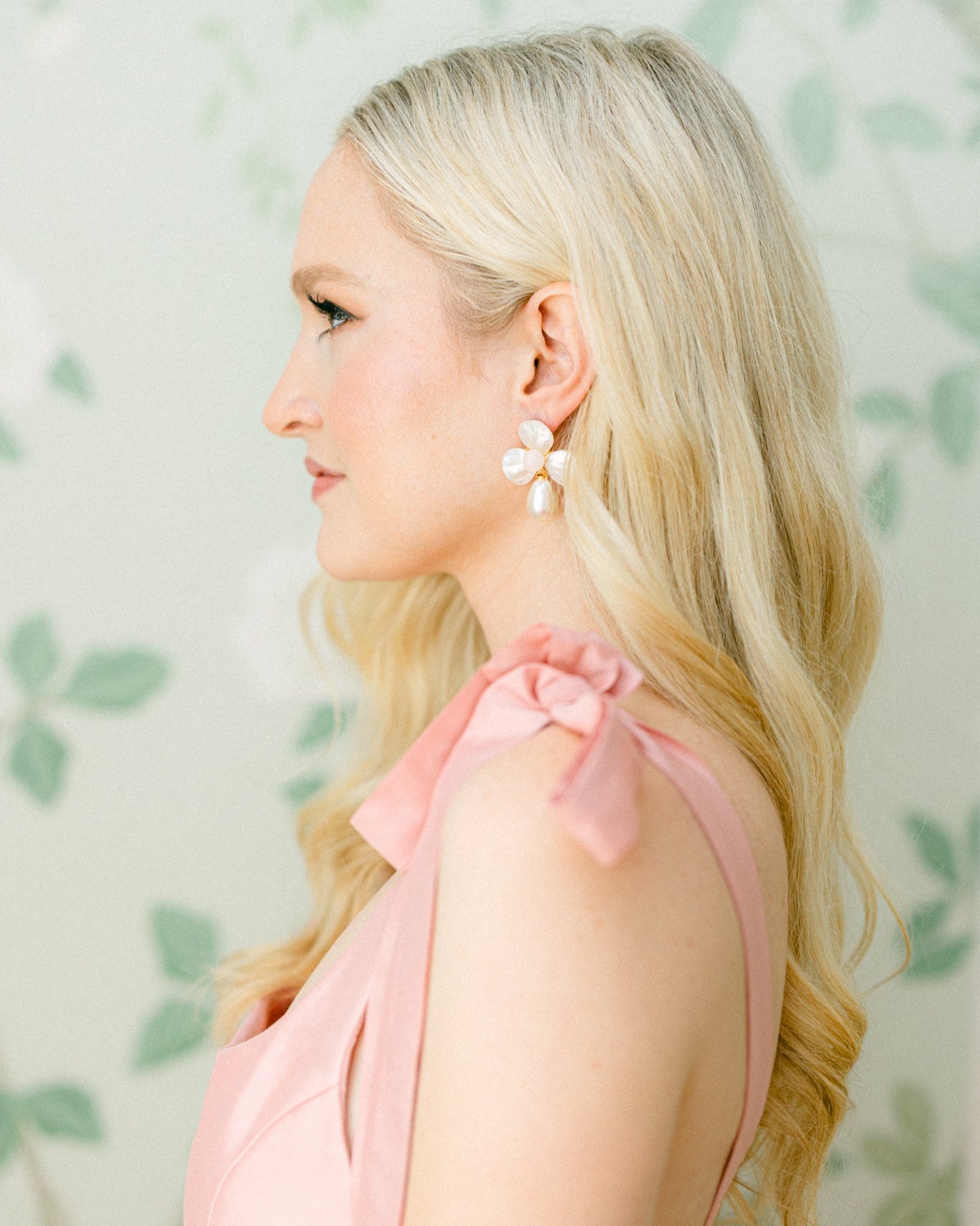 The Matilda Floral Earrings in Pink