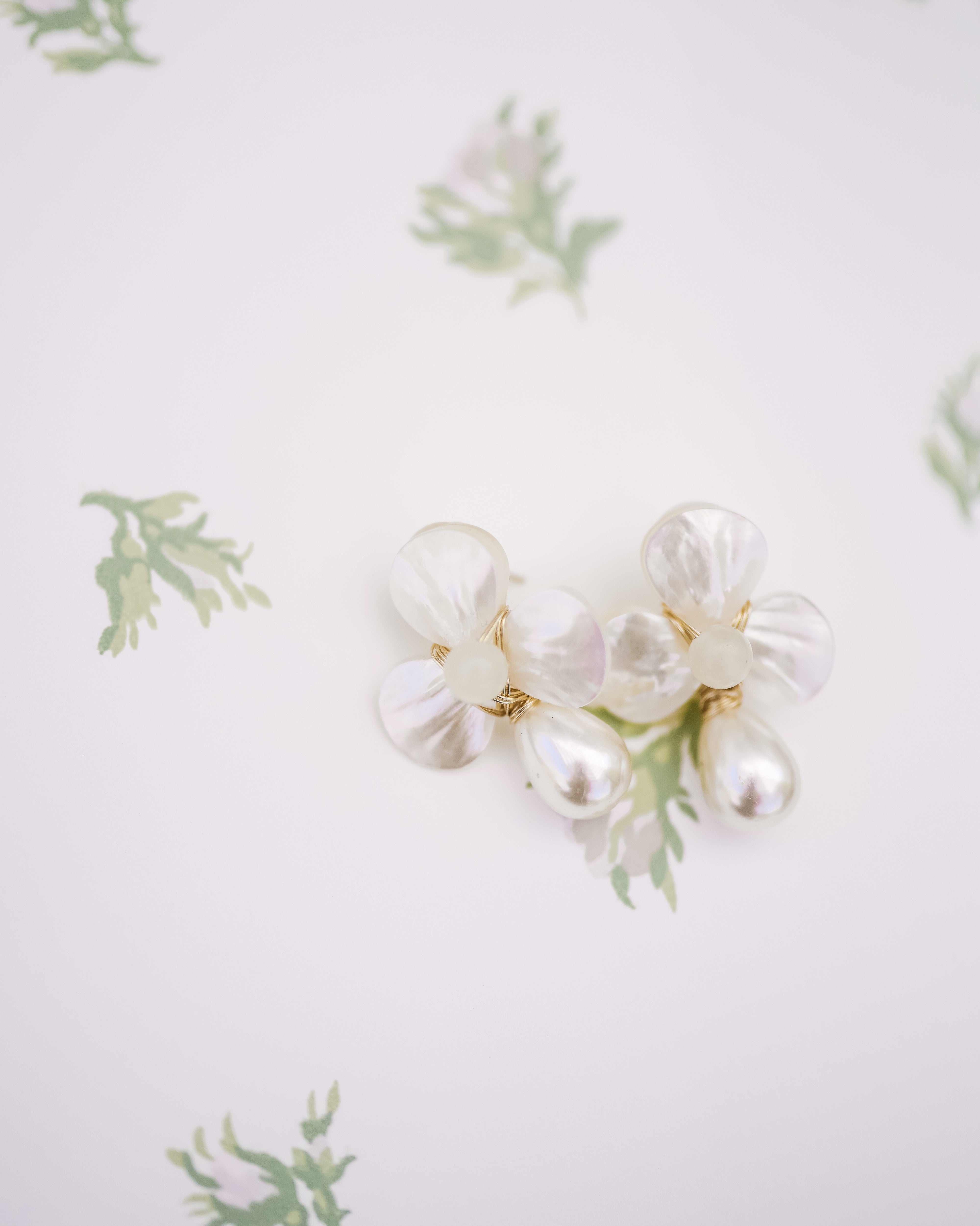 The Matilda Floral Earrings in Sage