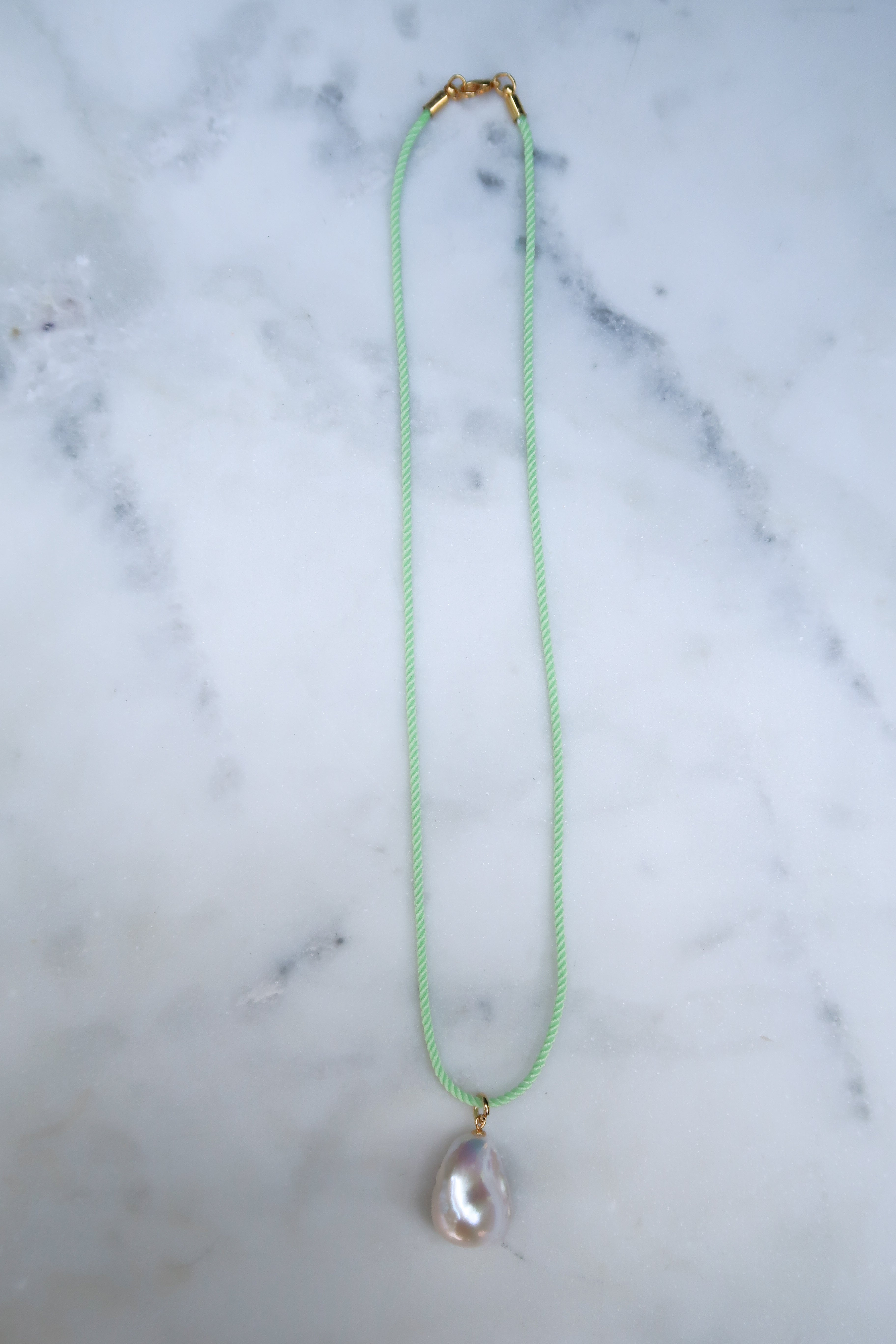 Mint Green Cord Necklace