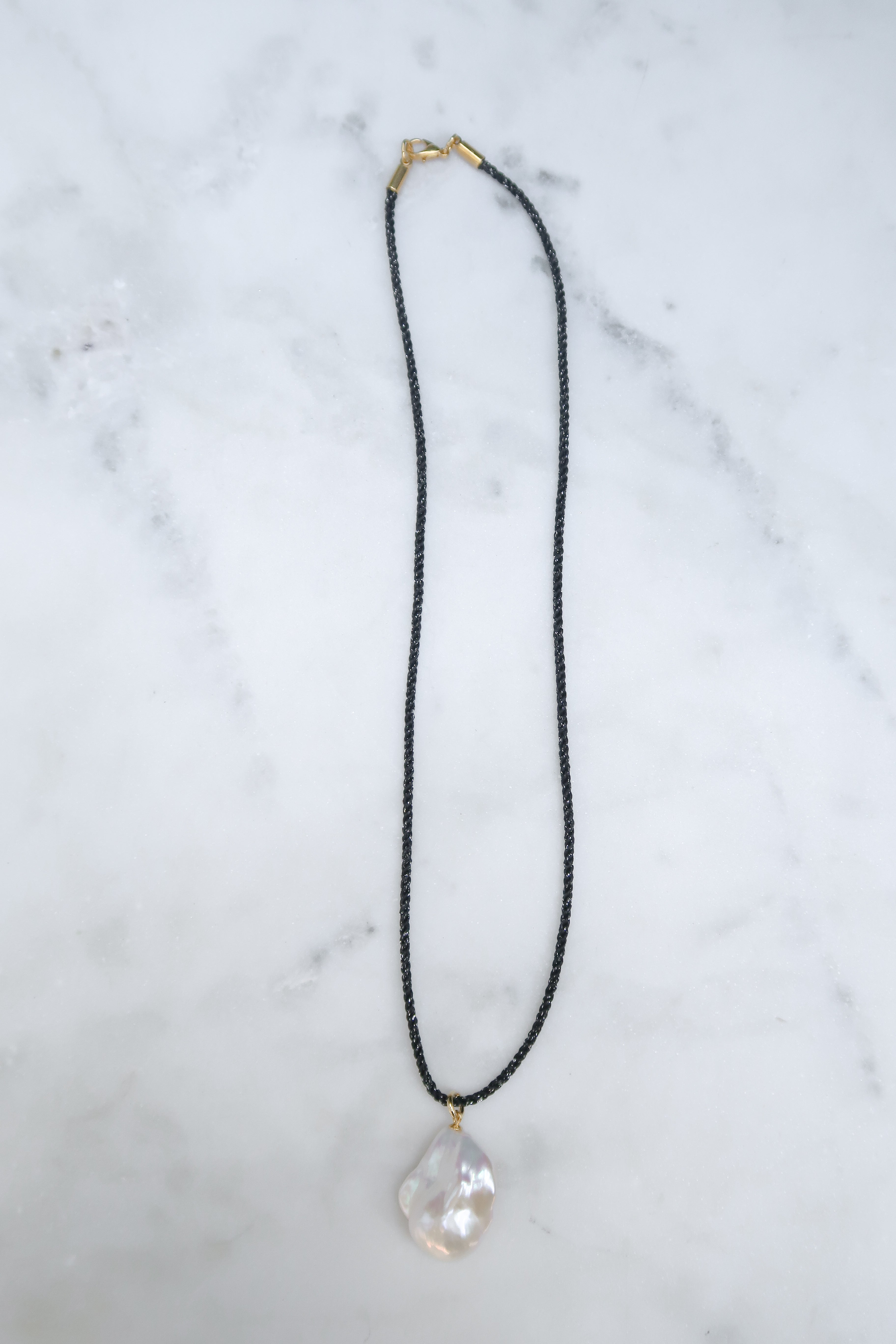 Black/Silver Cord Necklace