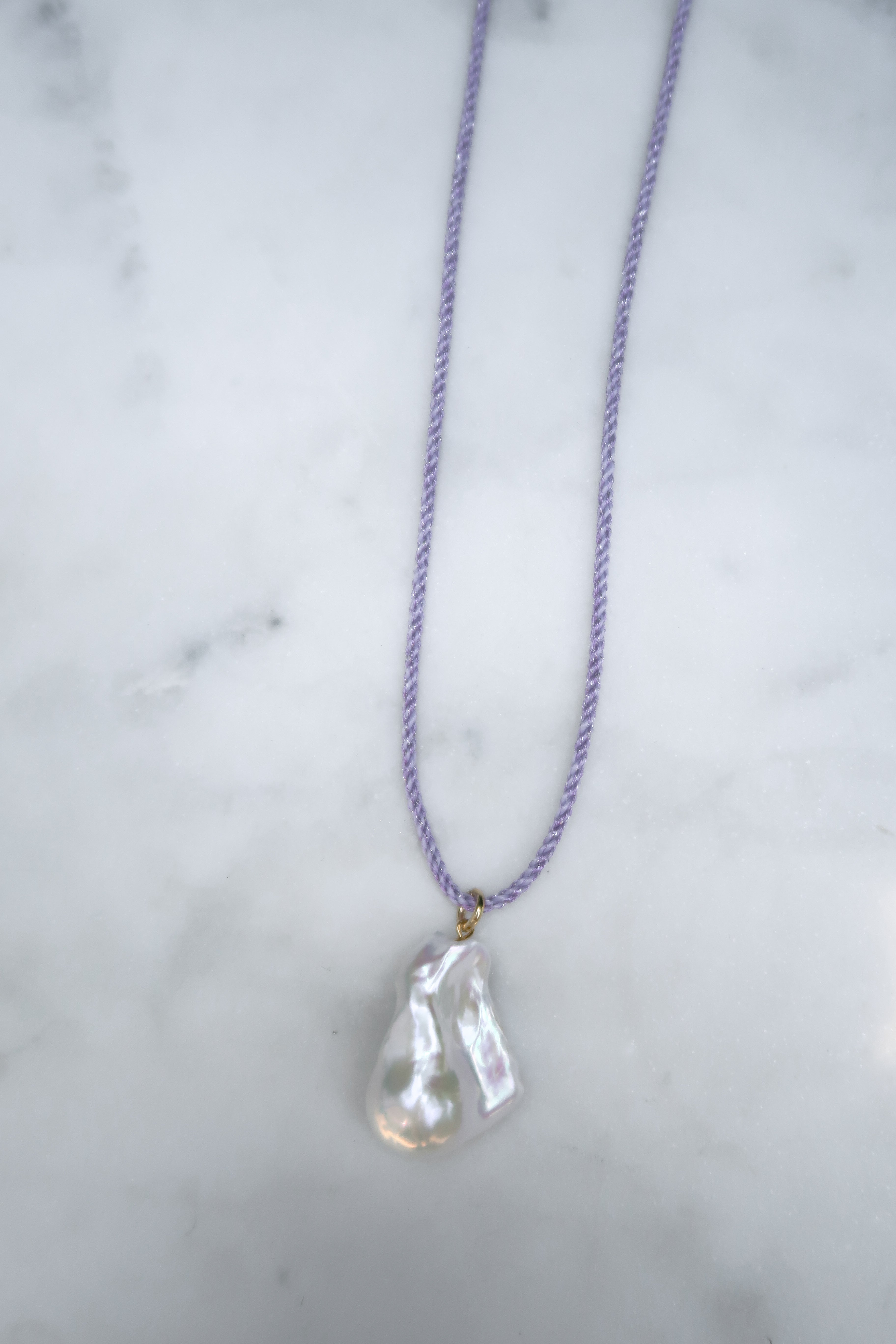 Lavender/Silver Cord Necklace