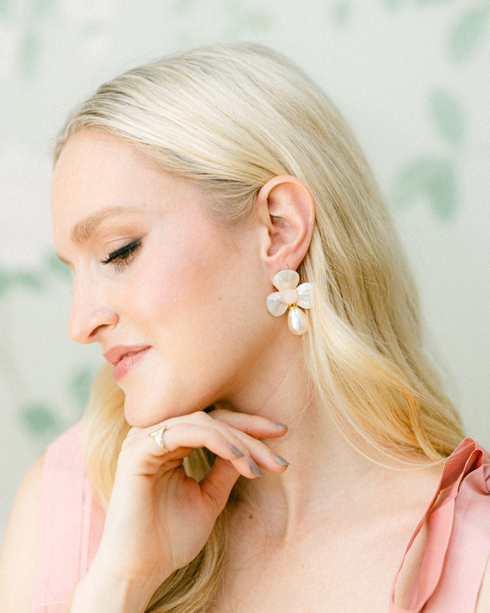 The Matilda Floral Earrings in Ballet