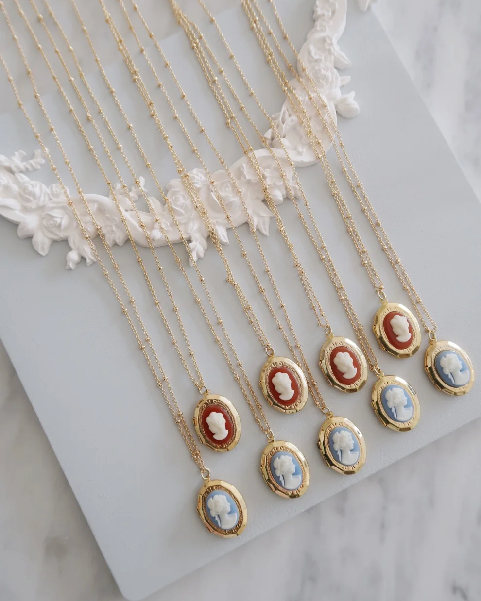 Blue Cameo Locket