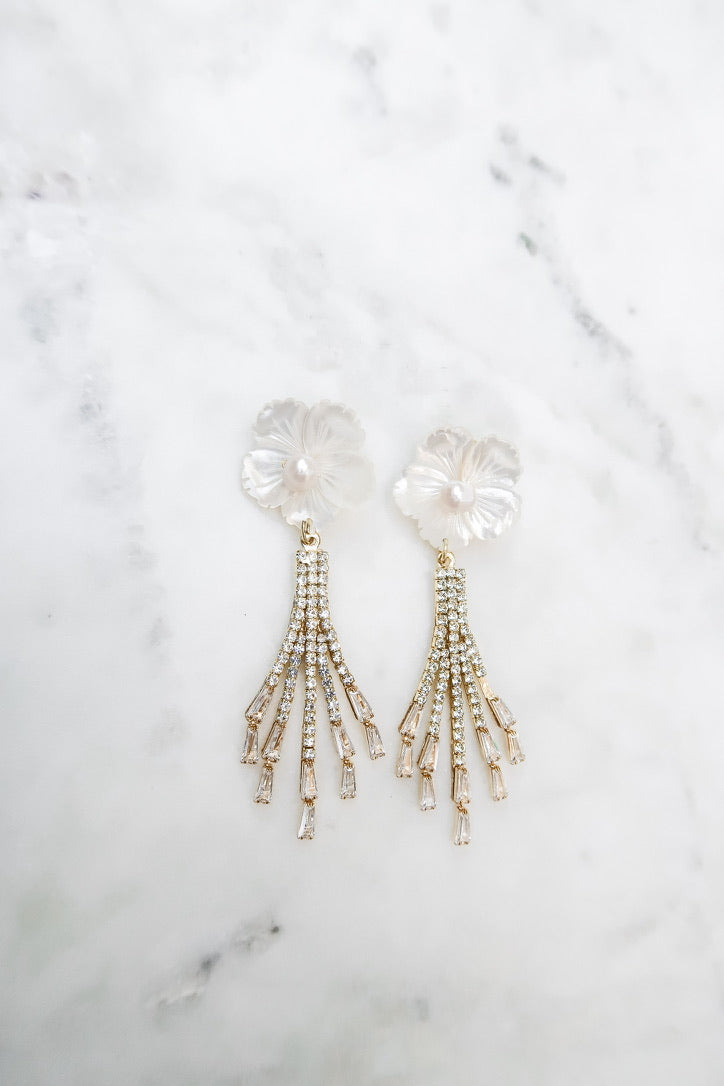 Mother of Pearl Flower & Crystal