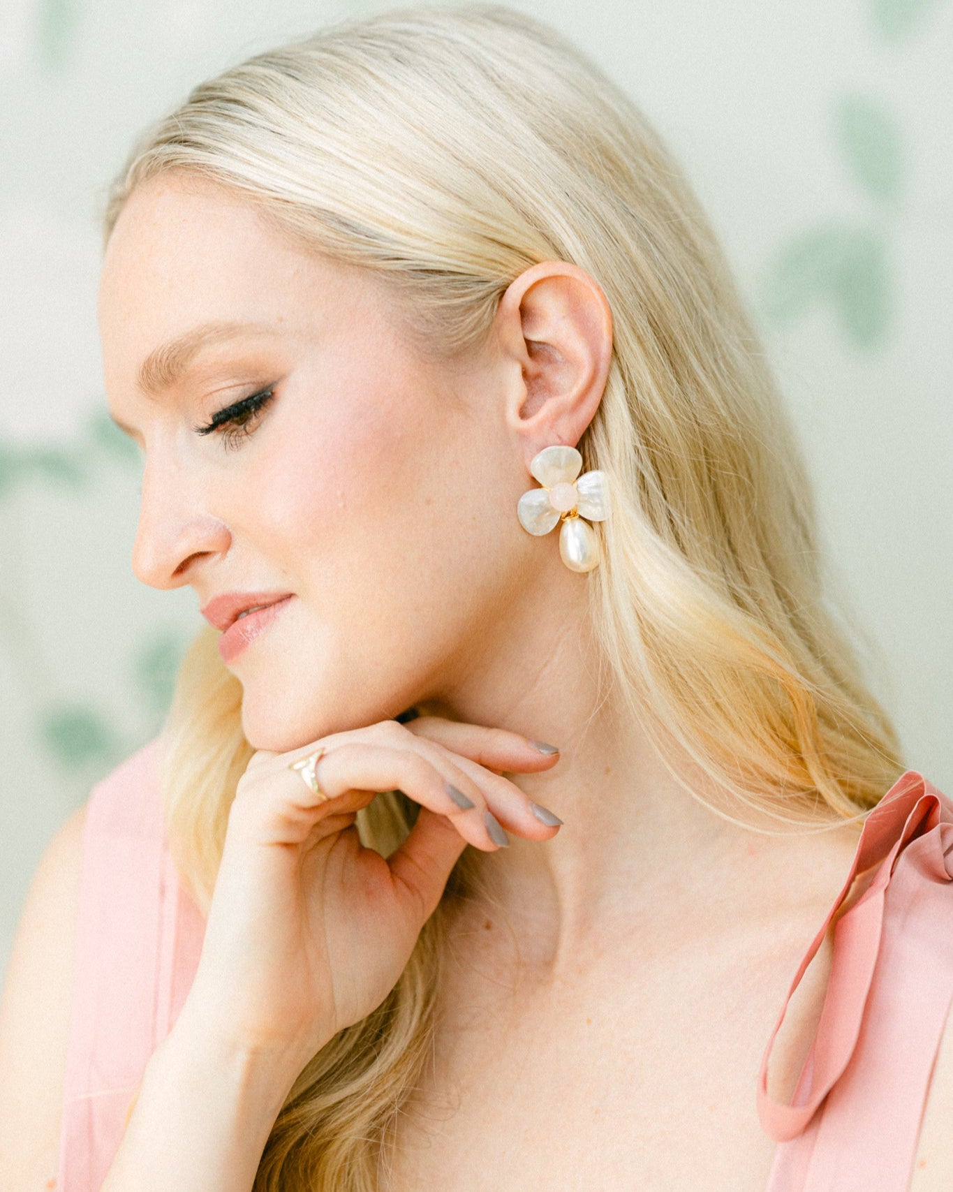 The Matilda Floral Earrings in Pink