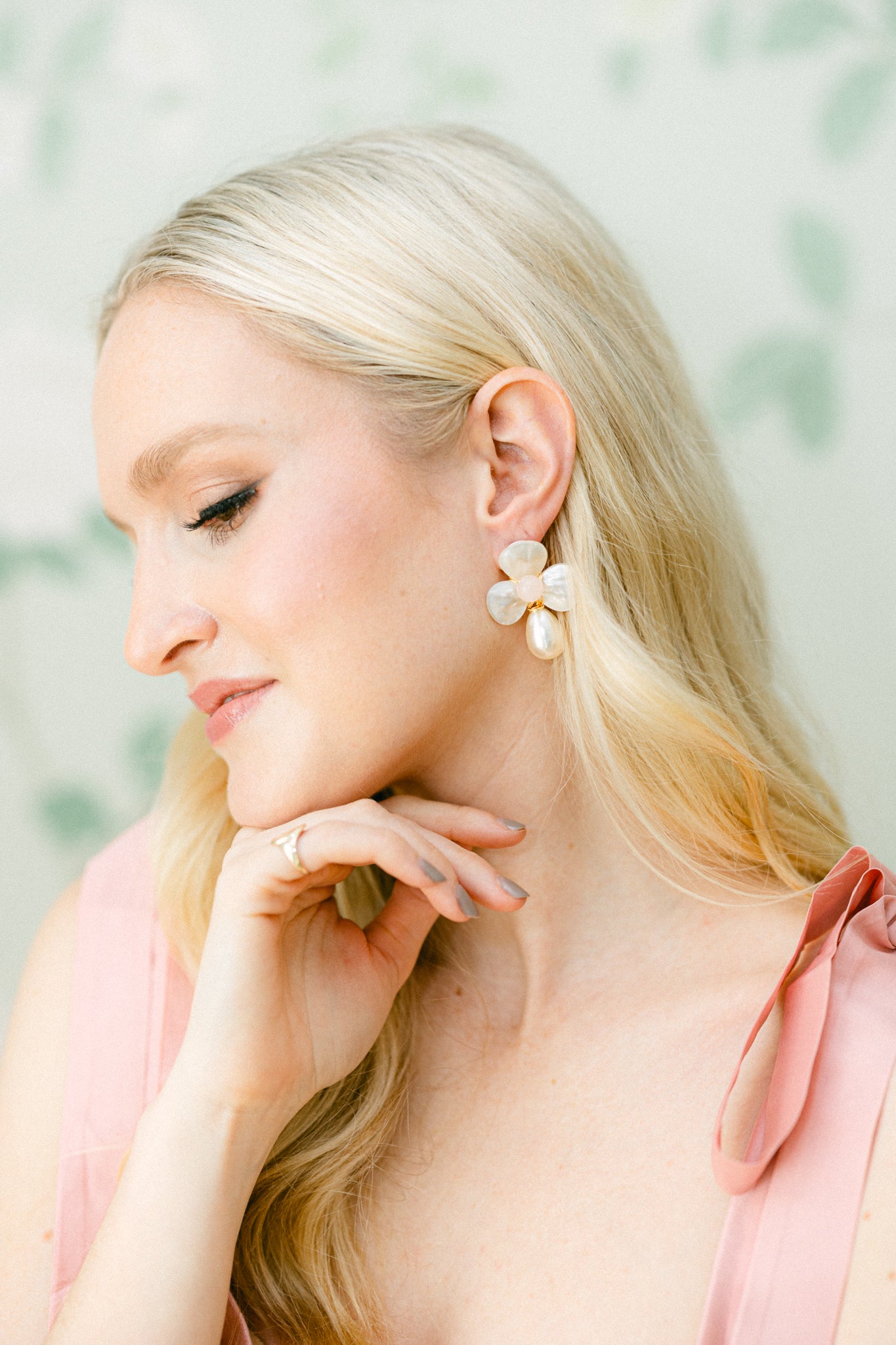 The Matilda Floral Earrings in Pink