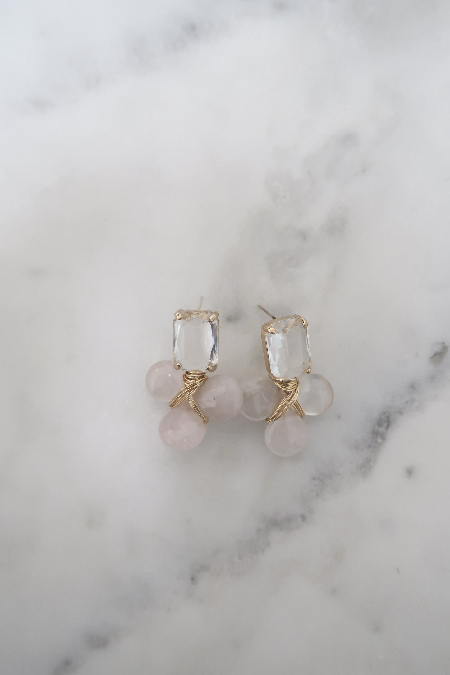 Mini Rose Quartz & Crystal Drops