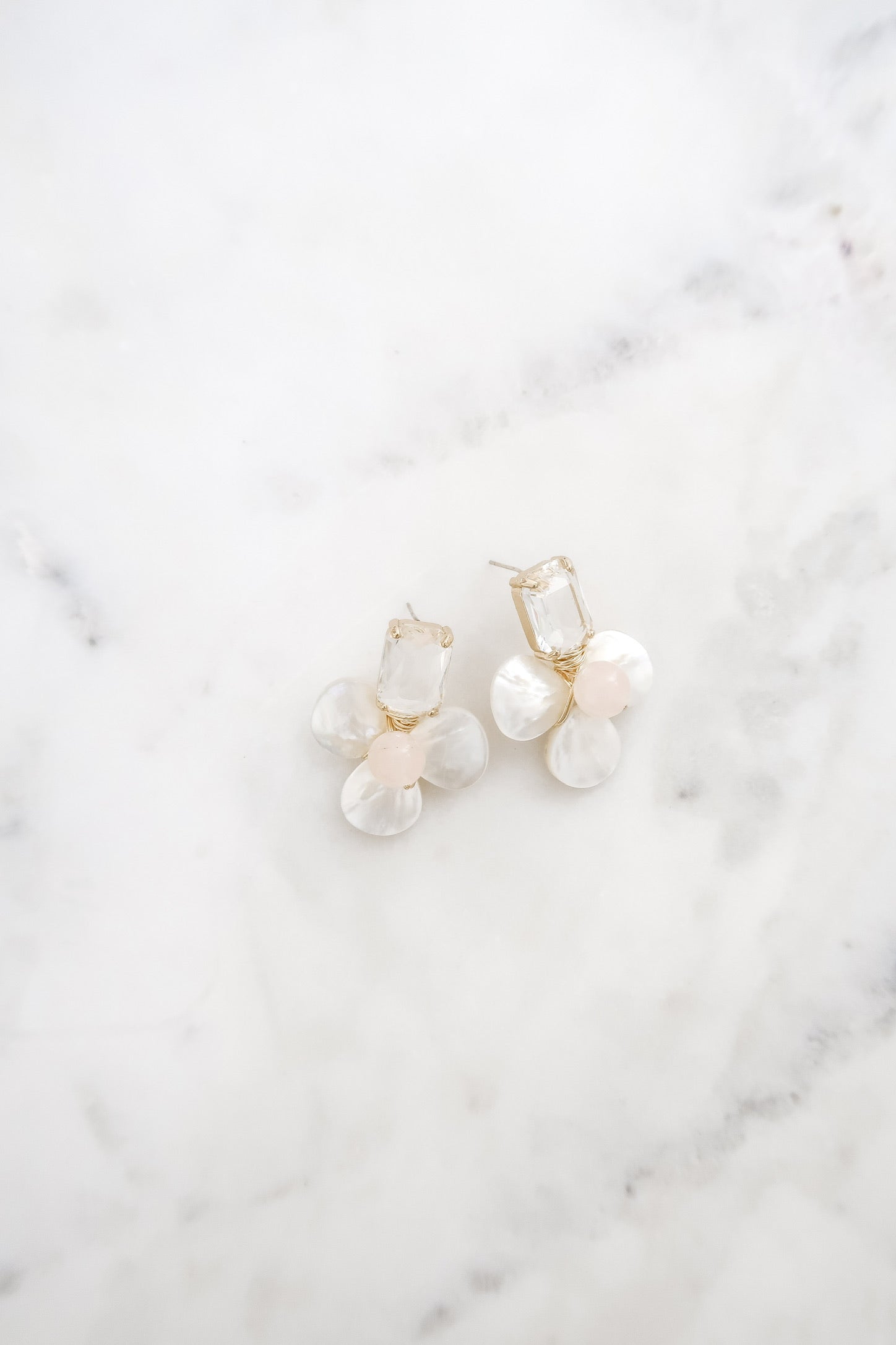 The Madeleine Crystal Earrings in Pink