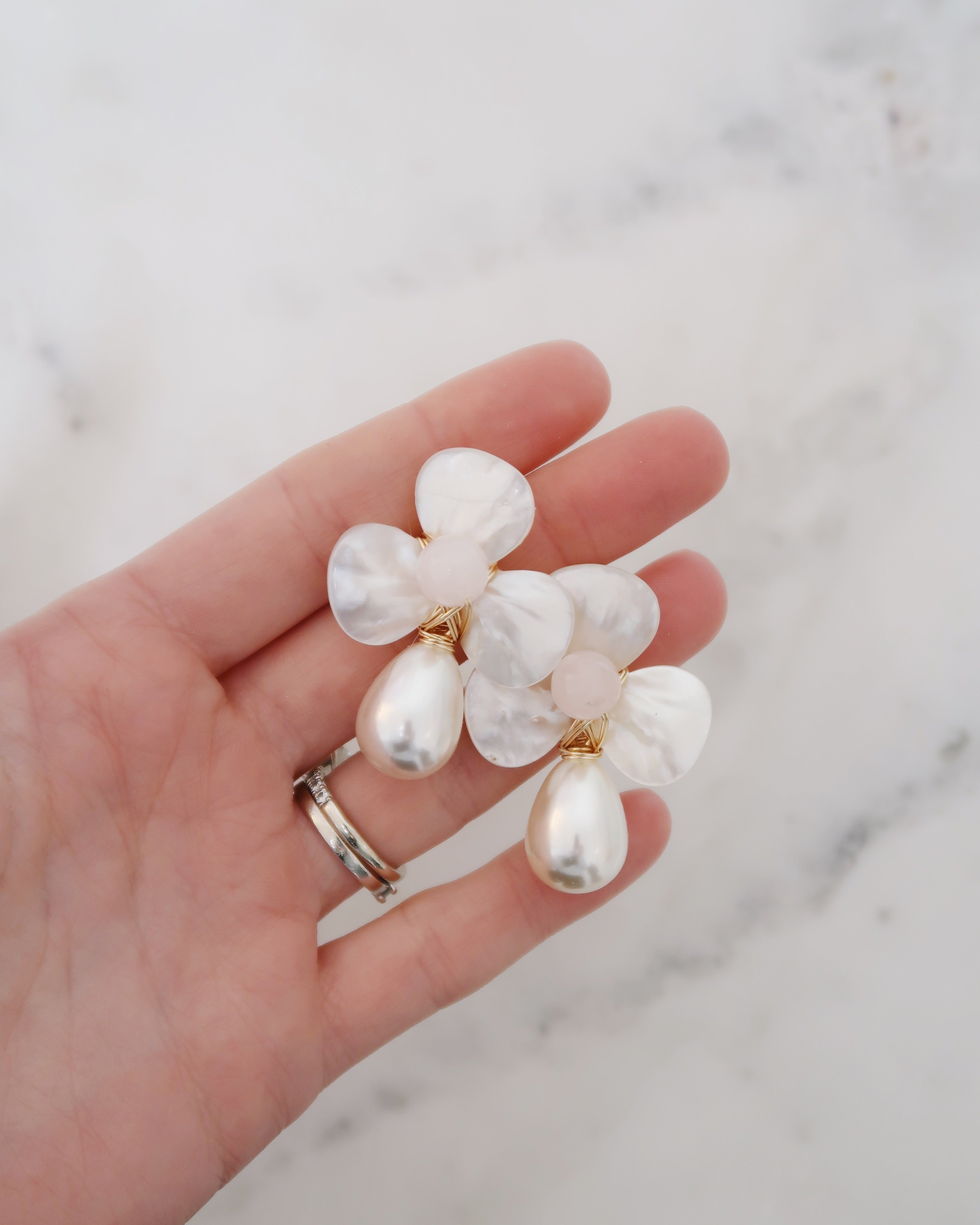 The Matilda Floral Earrings in Ballet
