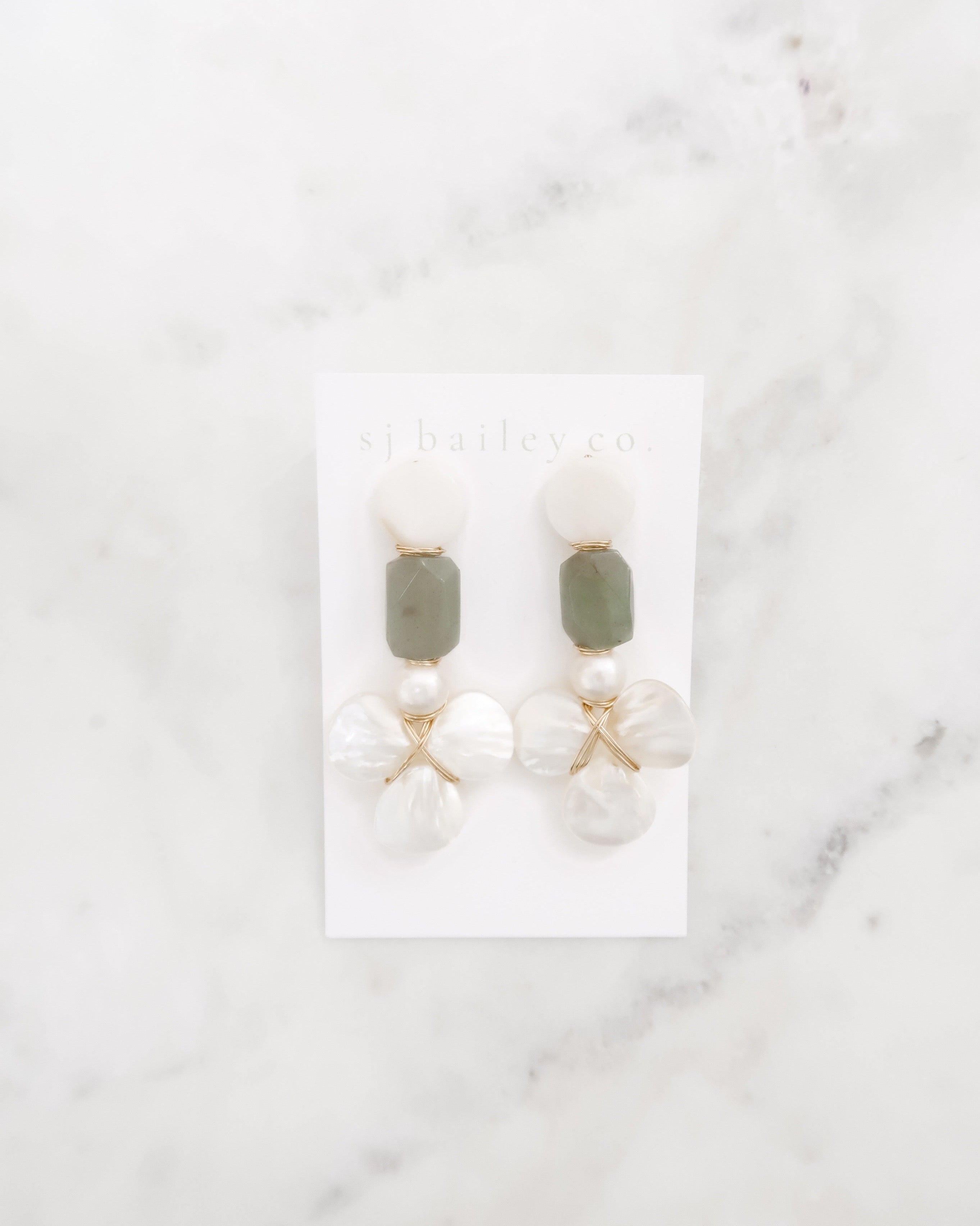 The Palmer Drop Earrings in Green