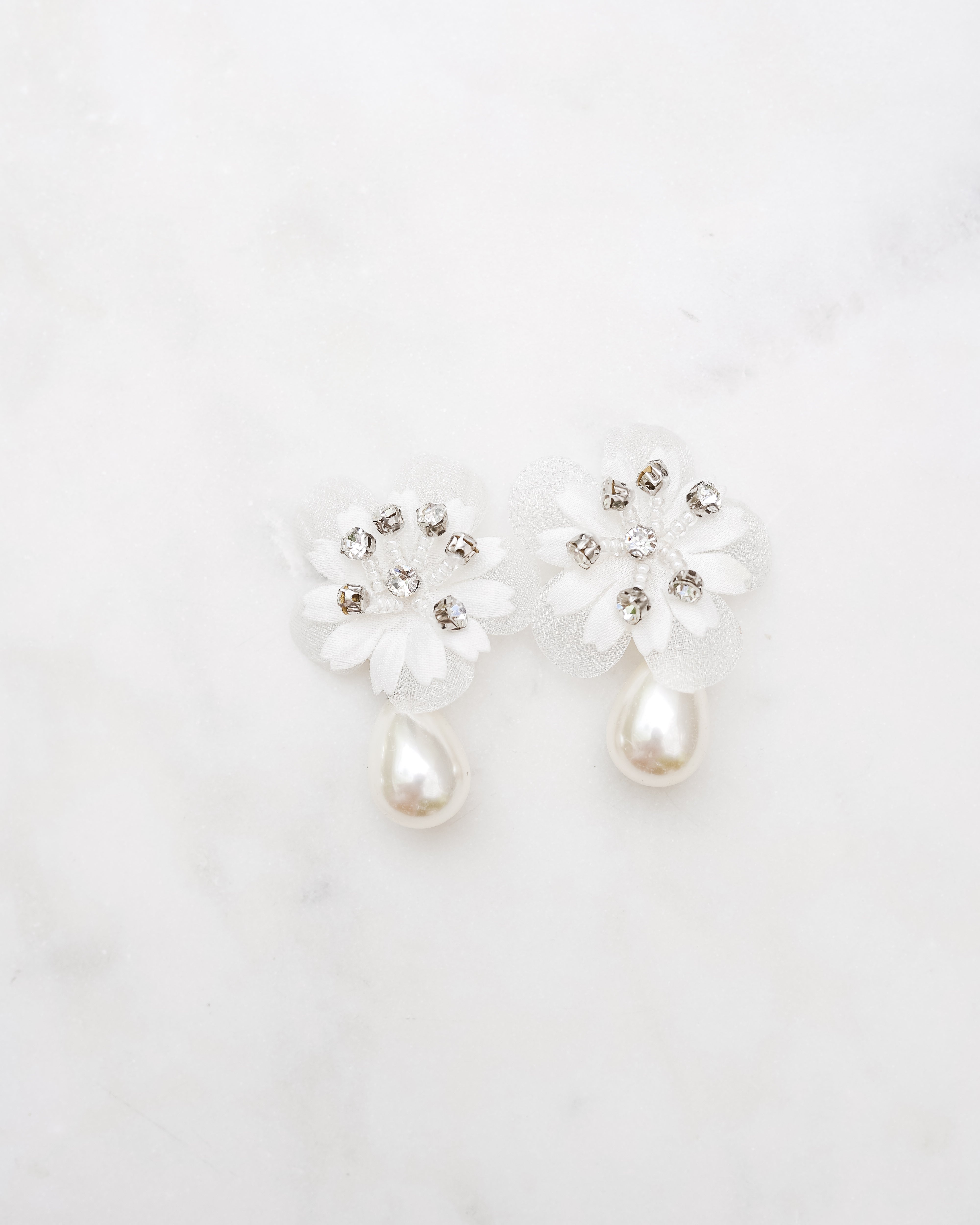 The Elaina Floral Drops in Silver