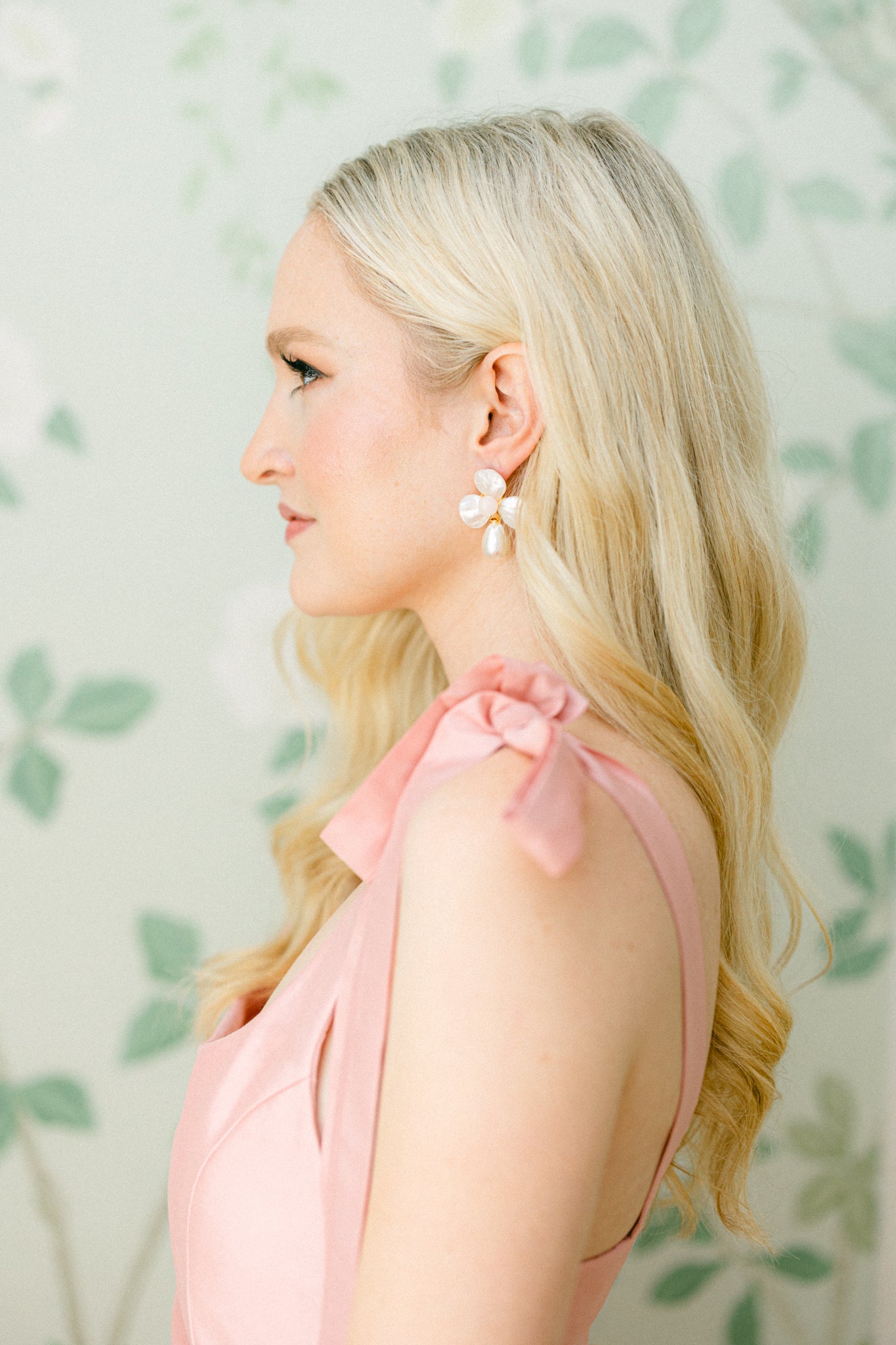 The Matilda Floral Earrings in Pink