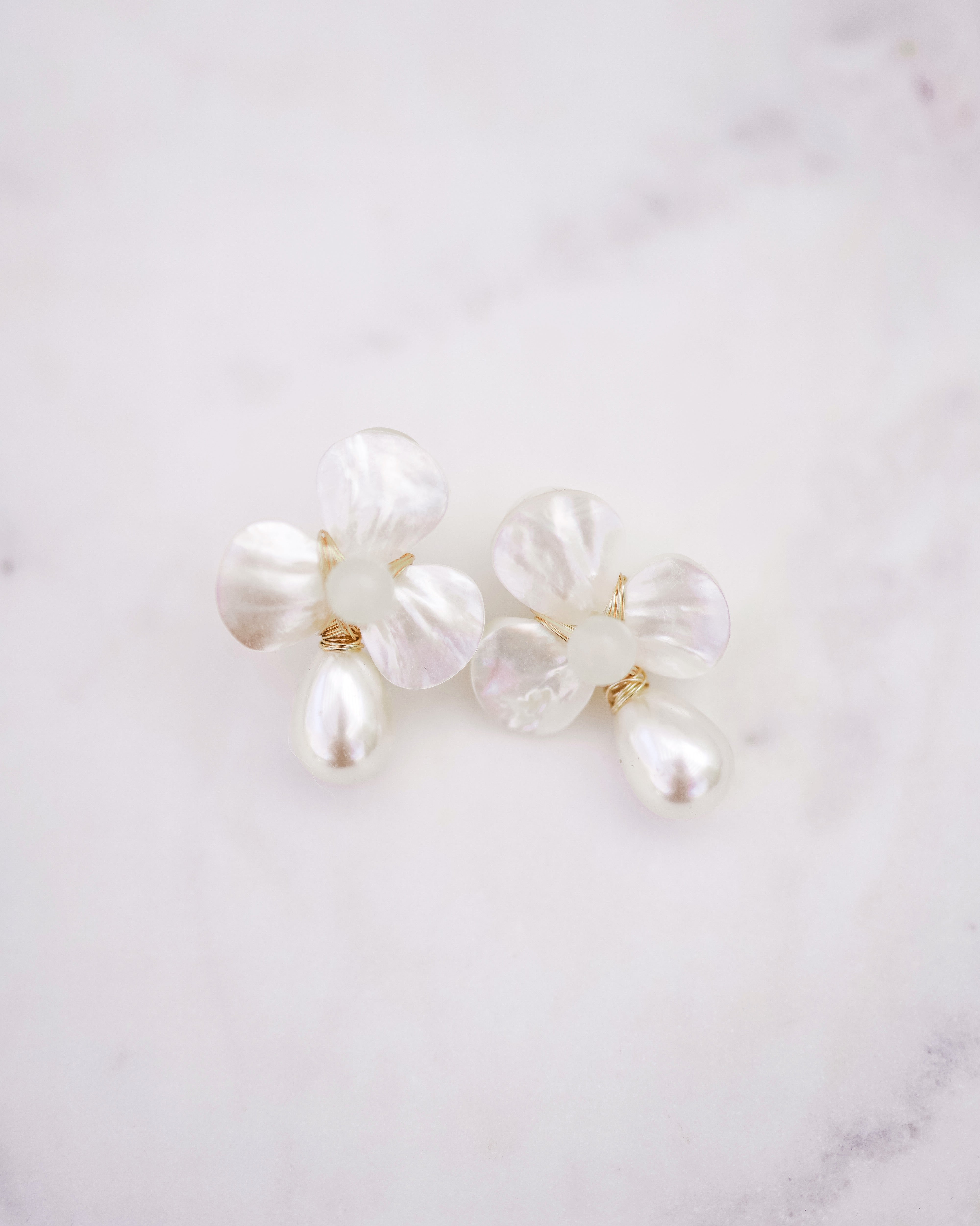 The Matilda Floral Earrings in Sage