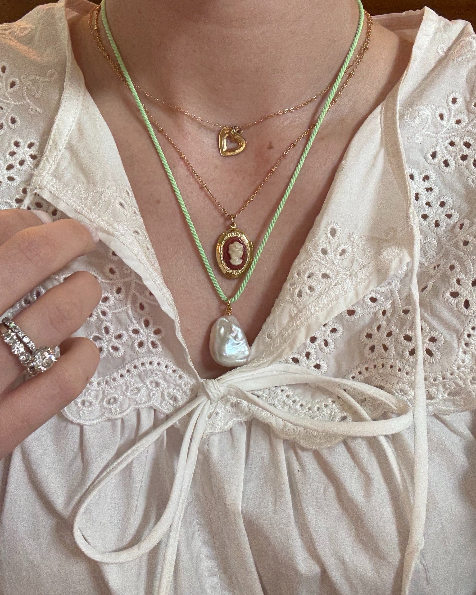 Mint Green Cord Necklace
