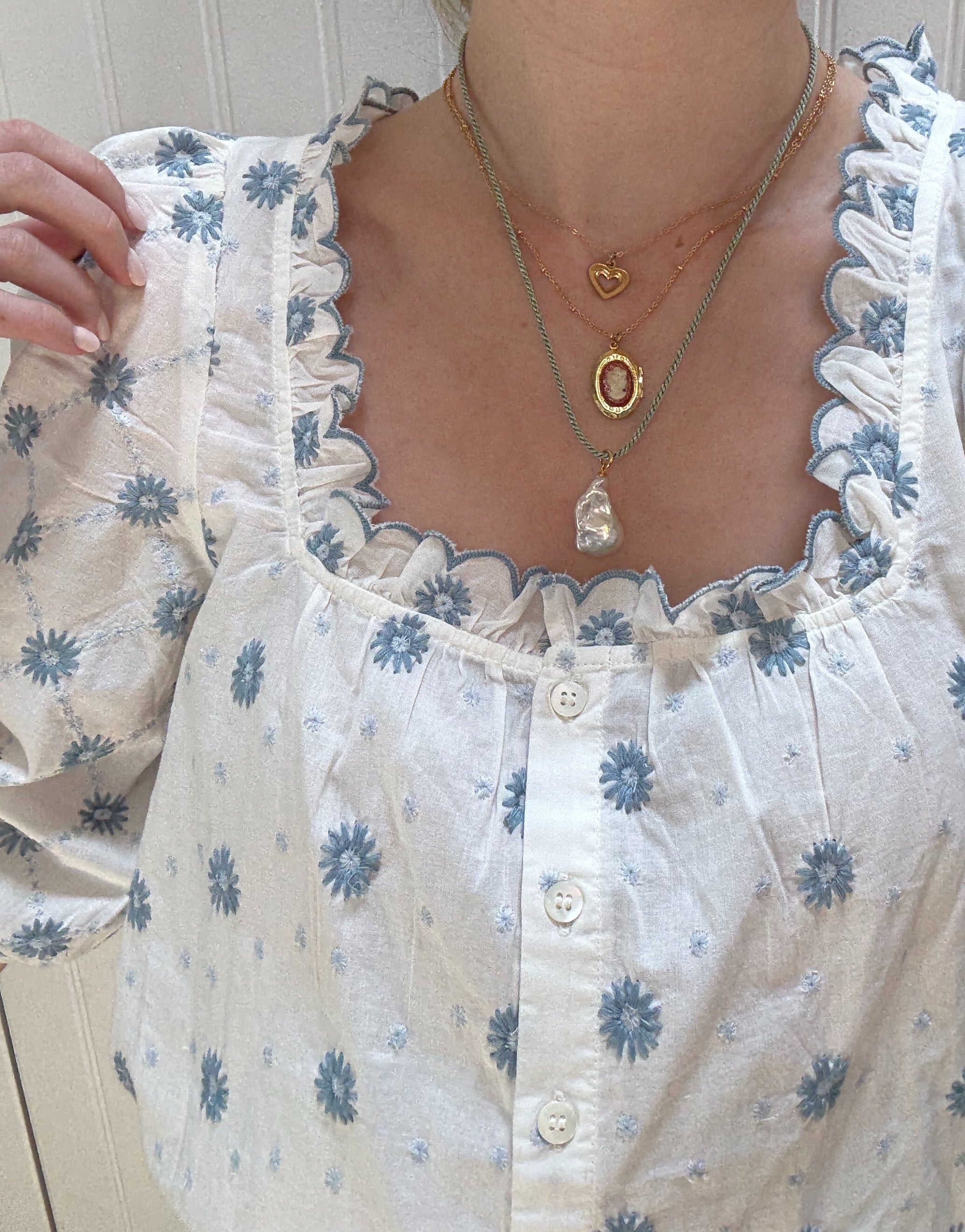 Sage/Gold Cord Necklace