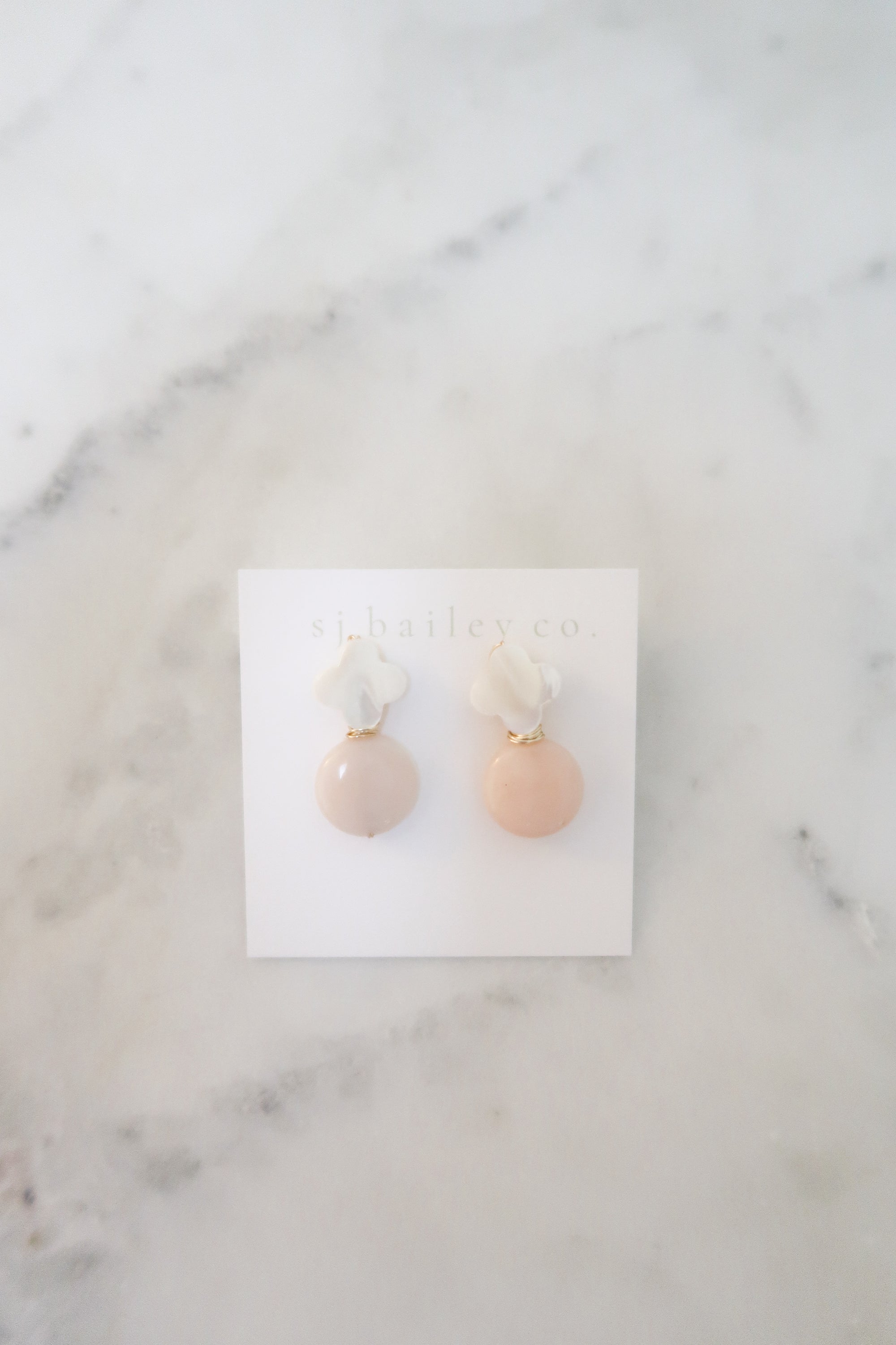 Mother of Pearl & Pink Peruvian Opal Drops