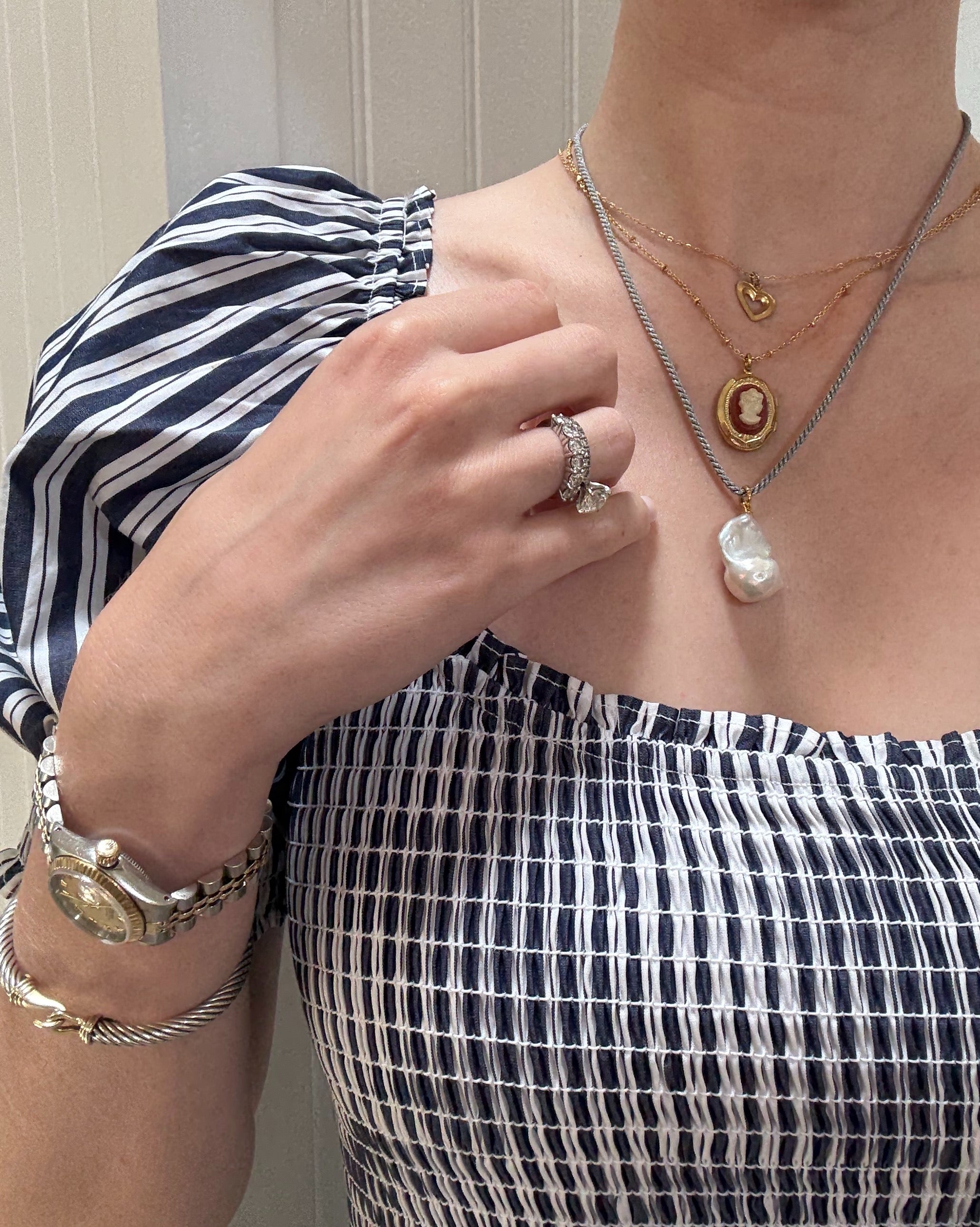Gray/Silver Cord Necklace
