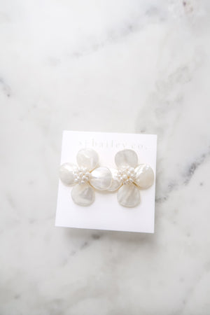 The Katherine Earrings in Pearl Cluster