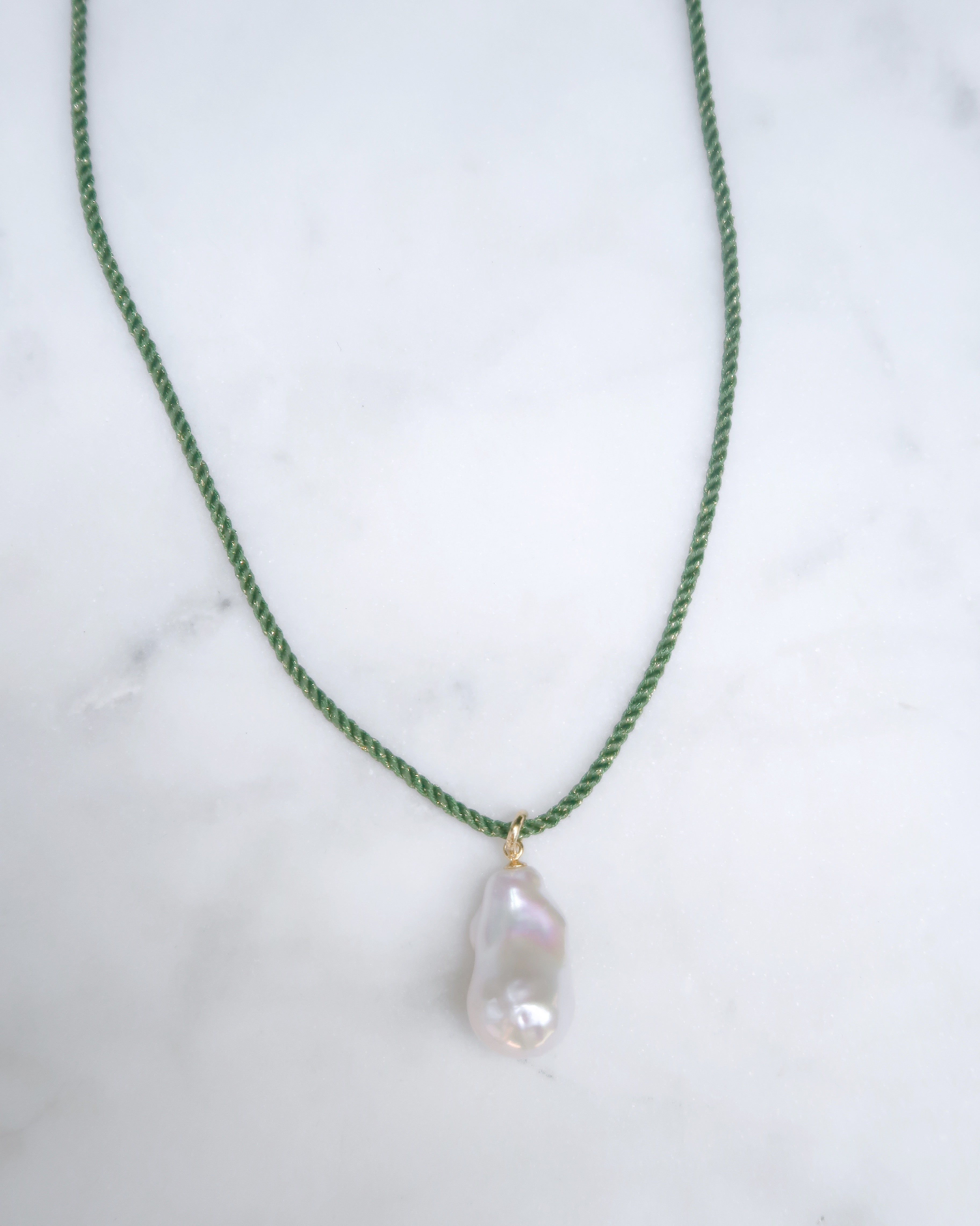 Olive/Gold Cord Necklace