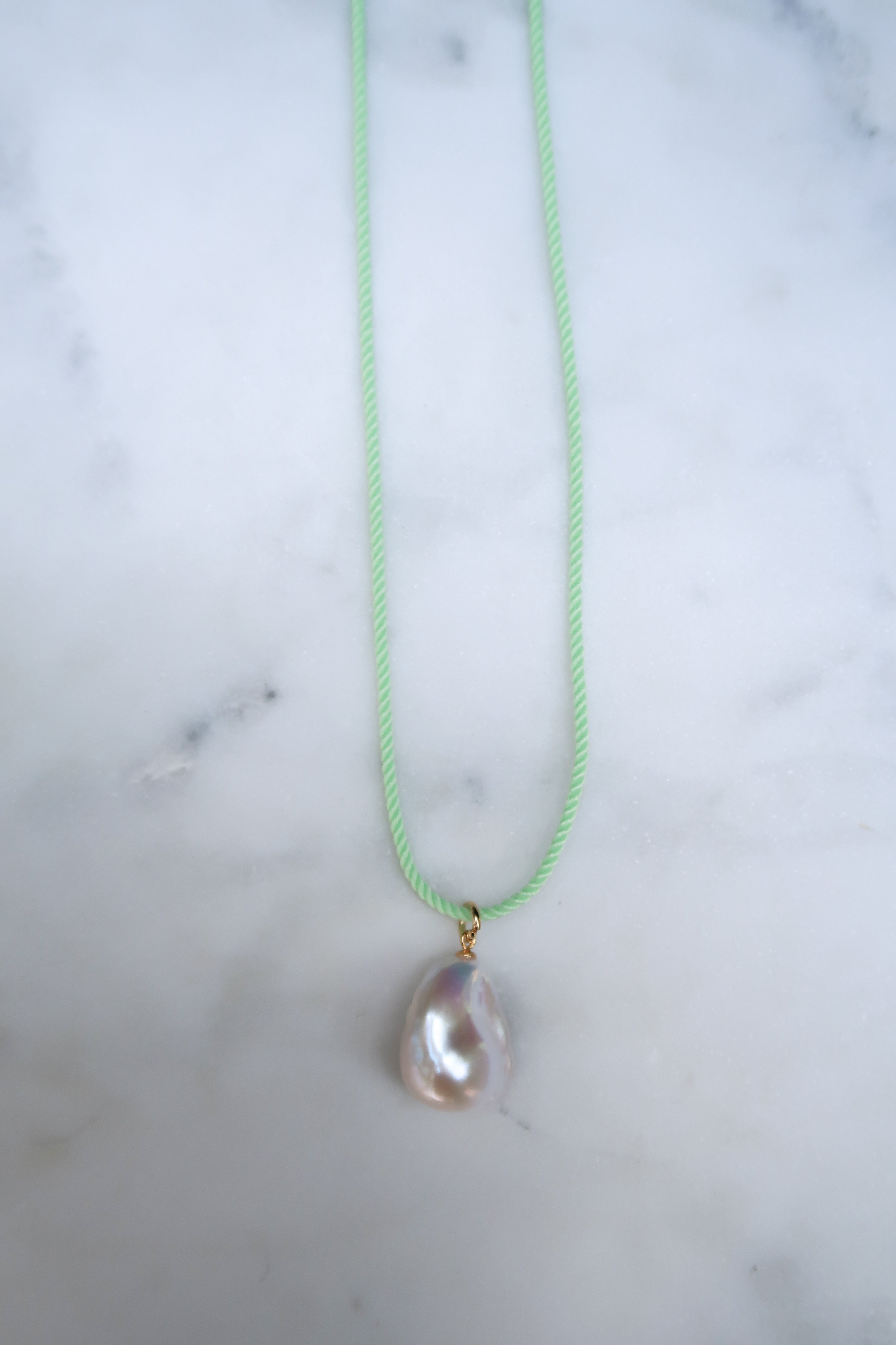 Mint Green Cord Necklace