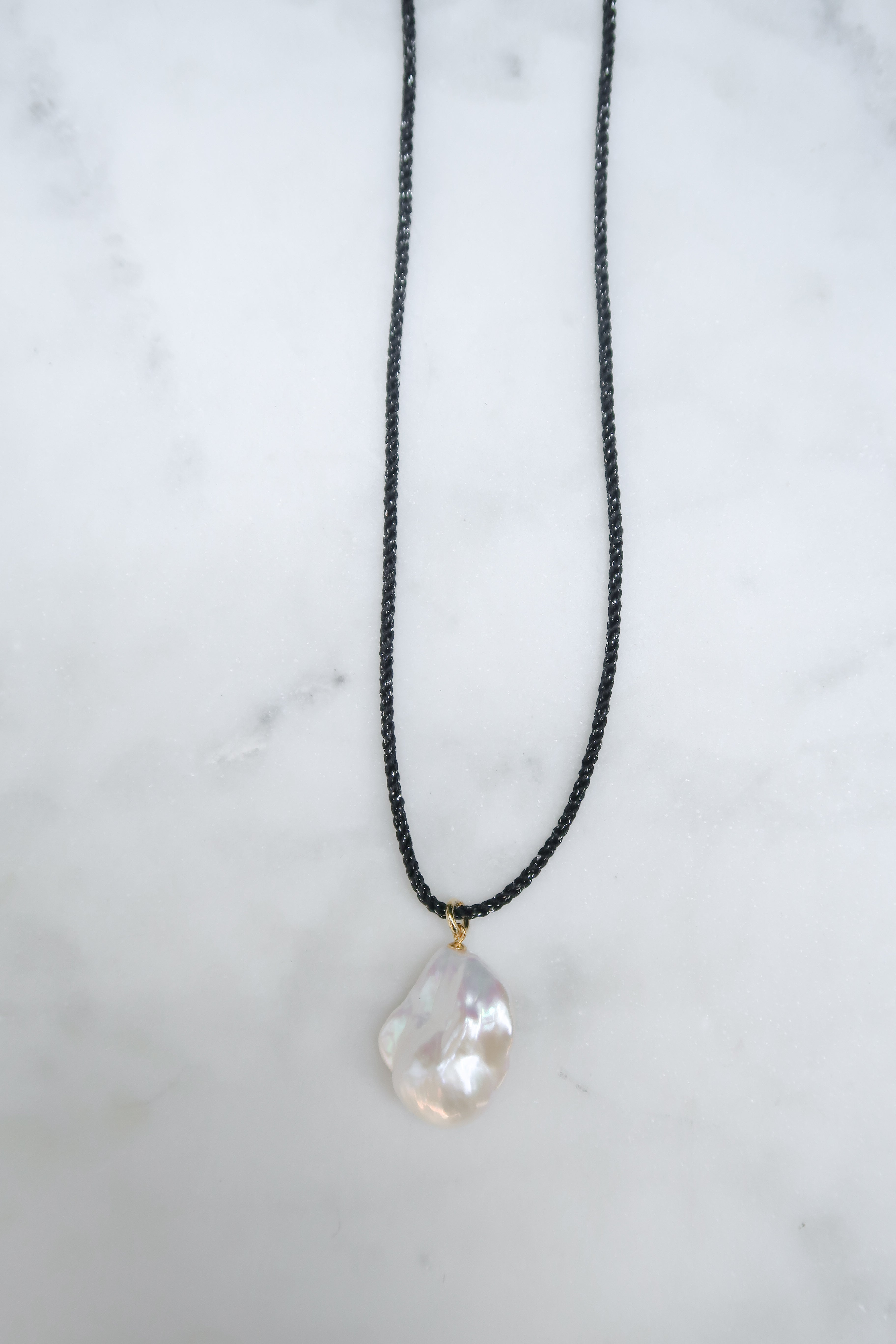 Black/Silver Cord Necklace