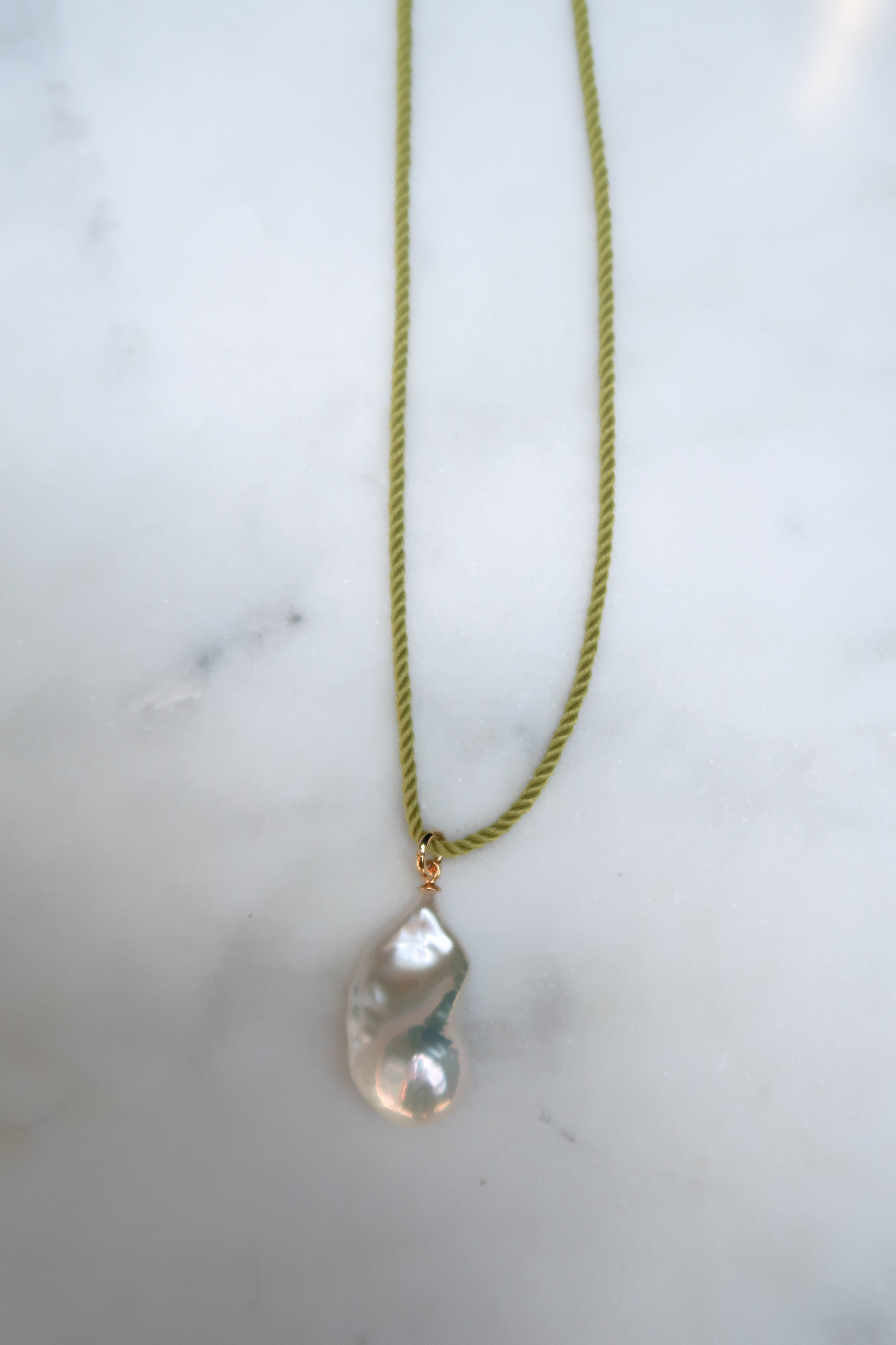 Chartreuse Cord Necklace