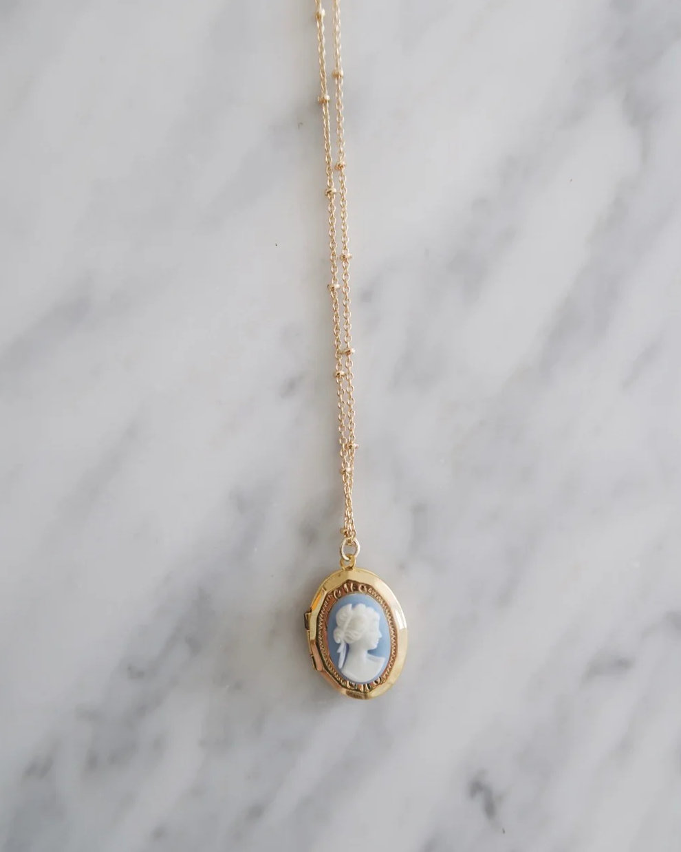 Blue Cameo Locket